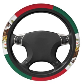 Universal Steering Wheel Covers，Mexican flag Elastic Car Wheel Cover, Anti-Slip Car Accessories for Men Women