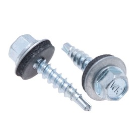 4.8 mm x 55 mm Roofing Screws, Hex Head Self-Drilling Roof Screws With Rubber Sealing Washer, Rust Proof, Weather Resistant, Zinc Plated, Coarse Threaded, Clading Steel Screw for Tin Roof (50 pcs)
