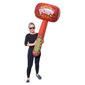 Huge 52" POW Jumbo Mallet (52" x 24" x 14") Vinyl Inflatable Hammer Bopper for Play Fights and Action (1 Pack - Red)