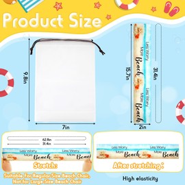 Tessco 12 Pack Towel Band for Beach Chairs Cruise Towel Clips for Lounge Beach Pool Chairs Towel Strap Holder Elastic Windproof for Summer Pool Beach Seaside Travel Hawaiian(16 x 2 in,Beach Style)