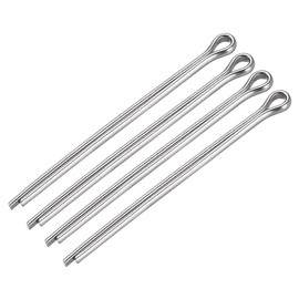 sourcing map Split Cotter Pin - 5mm x 90mm 304 Stainless Steel 2-Prongs Silver Tone Fastener Clip Key 4Pcs