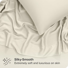 Bare Home Lyocell Tencel Sheet Set - Twin XL Size - 3 Piece Set - Derived from Eucalyptus - All-Season - Ultra Soft - Deep Pocket (Twin XL, Natural)