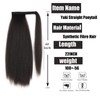 Long Afro Kinky Straight Ponytail Wrap Around Yaki Straight Pony