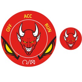 TOOLEPIC Push Start Button Cover for Dodge Challenger Charger Durango Chrysler Accessories 2015-2024, Engine Start Ignition Kit Emblem Badge-Unique Howling Demon Design-Ruby Red-Car Decor Sticker