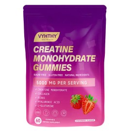 Creatine Monohydrate Gummies for Women – Muscle Recovery Support, Workout Energy Supplement, Easy Chew Creatine Gummies for Fitness Training