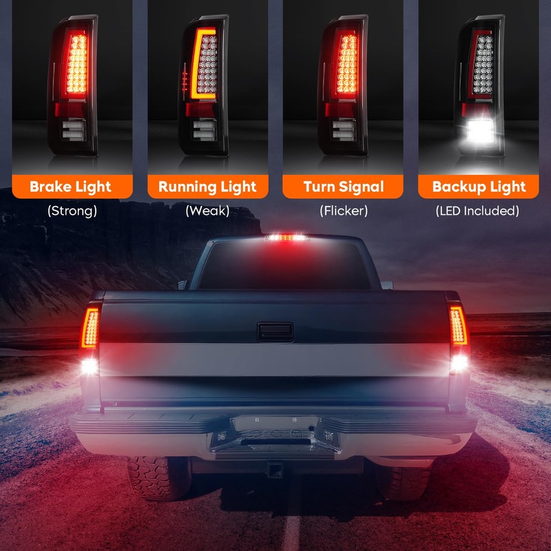 LED Tail Lights + 3rd Third Brake Cargo Lamp for