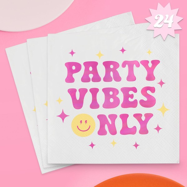 Xo, Fetti Party Vibes Only - Servilletas de fiesta, decoración