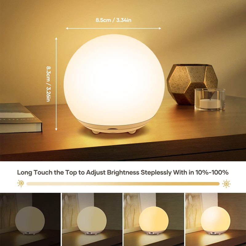 Suright Night Light for Kids, USB Rechargeable Beside Lamp with