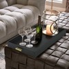 HofferRuffer Extra Large Serving Tray with Handles, Elegant Faux Leather