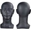 Si Fi Pvc Mannequin Head Black Male Manikin Dummy Stand