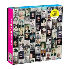 Galison Andy Warhol Selfies Puzzle, 1,000 Pieces, 20” x 27'' – Features a Collage of Artist's Famous Self-Portrait Polaroids - Thick, Sturdy Pieces – Challenging, Makes a Great Gift, Multicolor, 1000