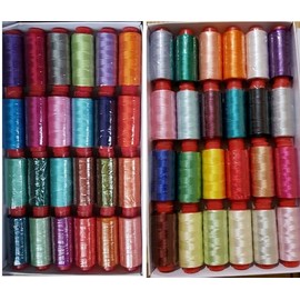 50 Spools Embroidery Machine Viscose Rayon Silk Embroidery Threads, Machine Embroidery Assorted Threads, 120D/2 for Brother Babylock Janome Singer Pfaff Husqvarna Bernina Embroidery Sewing