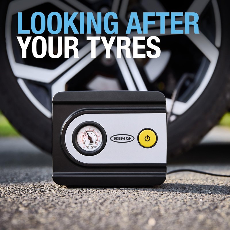 Ring TYREINFLATE 10 Analogue Tyre Inflator with Three Adaptors -