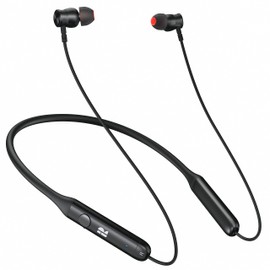Rythflo Bluetooth Neckband Earphones, Wireless Earphones, Noise Cancelling, aptX HD, Long Playback, IPX7, Waterproof, Type-C Fast Charging, Sports Earphones, Running/Business, Black