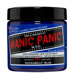 MANIC PANIC MANIC PANIC Classic Rockabilly Blue Semi Permanent Hair Color - True Neutral Blue Hair Dye for Women & Men That Lasts 4-6 Weeks - Vegan, Ammonia & Cruelty-Free - Create & Mix Custom Shades (4oz)