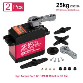 2Pack 25KG Digital Servo High Torque Full Metal Gear Waterproof for RC Car Crawler Robot Control Angle 180°
