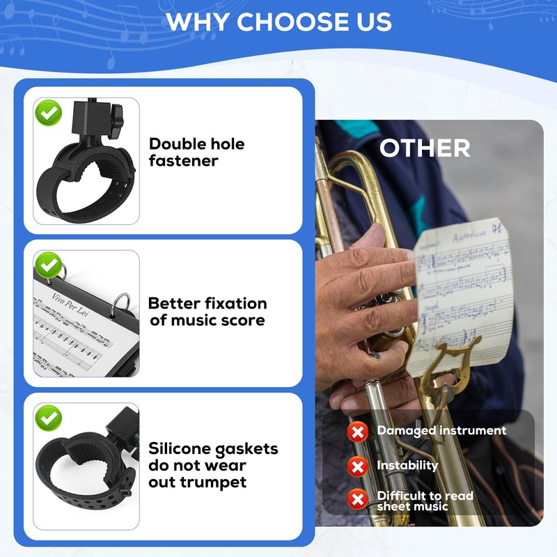 Somivrusa Trumpet Marching Lyre 2 in 1 Adjustable Trumpet &