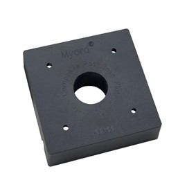 PBP Myard 4x4 Post Base Plate for Wood Post, Anti-UV Sturdy 1-inch Stand-Off Wood to Concrete Base Plate, Thickened Sides, Support Patio Decking, Pavilion, Porch, Handrail Railing (4" x 4", 1-Pack)