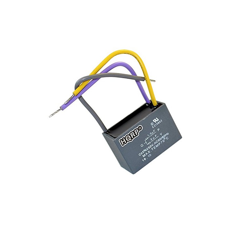 HQRP Capacitor for Harbor Breeze Ceiling Fan 1.5uf+3uf 3-Wire plus