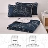 DJY 3 Piece Navy Floral Quilt Set Full/Queen Size Botanical