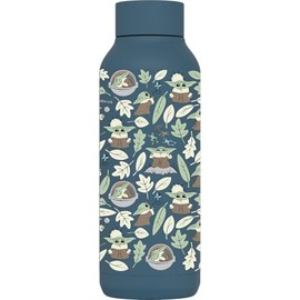 Quokka The Mandalorian Grogu Leaves Stainless Steel Vacuum Flask, 510 ml, Blue