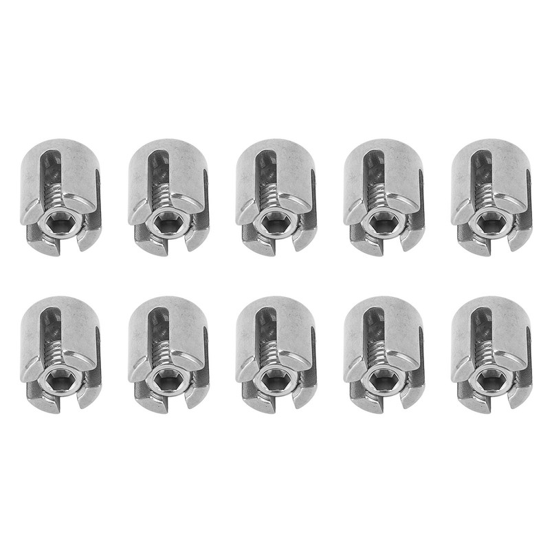 10Pcs Cross Cable Clamps 316 Stainless Steel Railing Wire Rope