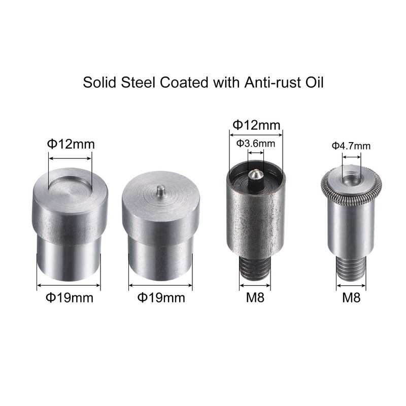 sourcing map 12 mm Press Studs Button Shape for Hand