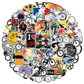 Bicycle Stickers for Laptop (50 Pieces), Gift for Children, Teenagers, Adults, Boys, Waterproof Vinyl Stickers for Car, Motorcycles, Bicycle, Luggage, Scrapbooking, Skateboard