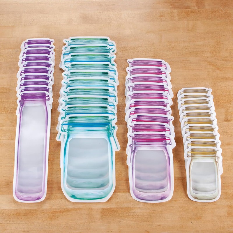 Fox Valley Traders Reusable Mason Jar Ziptop Bags, Set of