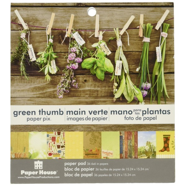 Paper House Productions PP-0621E Paper Pad, 6-Inch by 6-Inch, Green Thumb