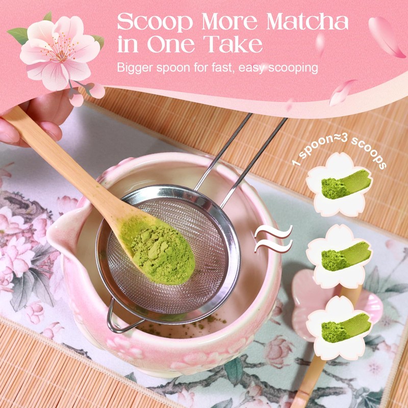 Matcha Whisk Set, 8 Pcs Matcha Kit Set With Pink