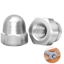 Pack of 50 Acorn Nuts M6 Stainless Steel Cap Nuts DIN 1587 High Shape Hexagonal A2 V2A Cap Nuts for Screws Threaded Rods Threaded Bolts