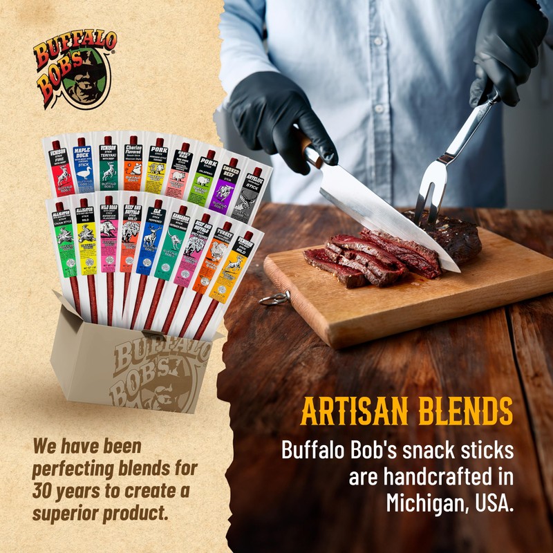 Buffalo Bob's Wild Game Meat Snack Stick - Wild Boar
