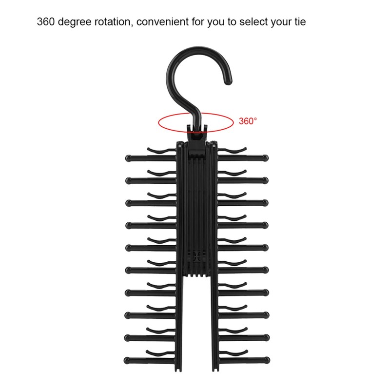 HAOHIZE Black Tie Holder, Adjustable Cross X Tie Rack, Belt,