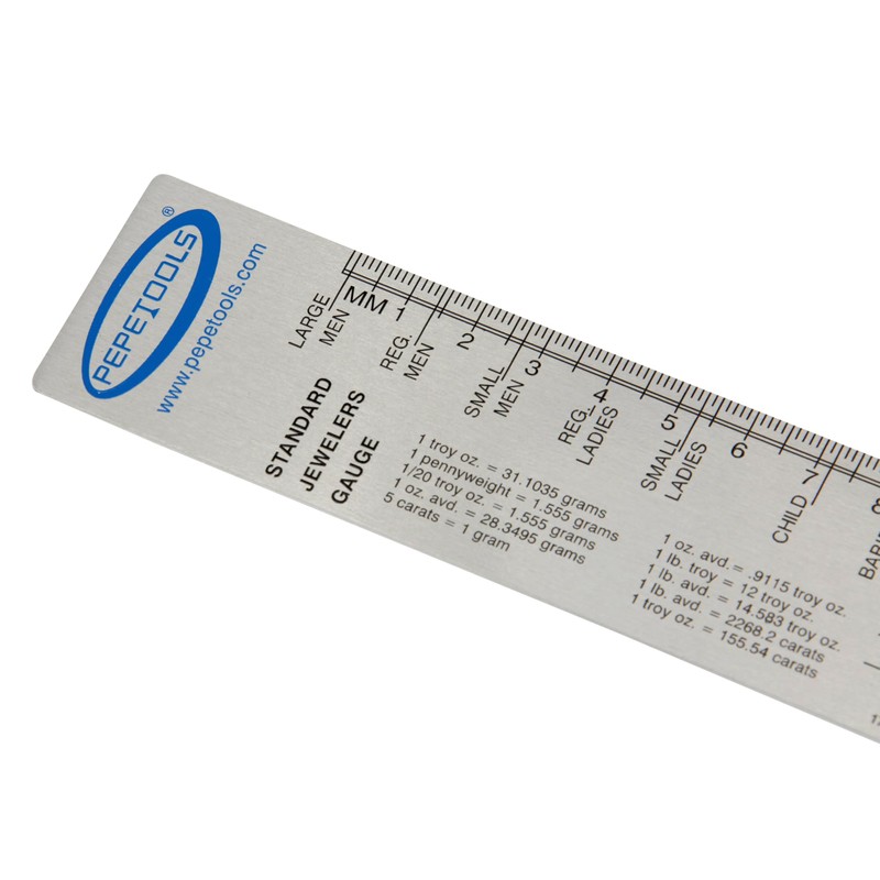 Pepetools Standard Jeweler's Gauge Ruler – Ring & Bracelet Sizing