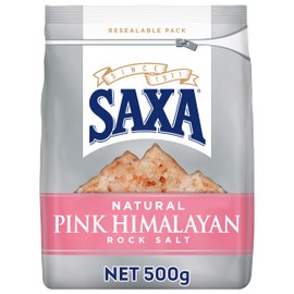 Saxa Natural Pink Himalayan Rock Salt Bag Flavour for Cooking Saxa Seasoning Saxa Spice All Purpose Seasoning 500g
