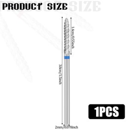 1 Pack Cuticle Nail Drill Bit, 3/32" Tungsten Carbide Nail Buffer Bit for Gel Remover Drill Bit Under Nail Cleaner Dead Skin Nail Prepare for Nail Cuticle Clean Manicure Safety Tools Electric Nail Fil