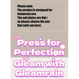 Gleamrain Curved Press on Nails Long for Women Prom 24pcs