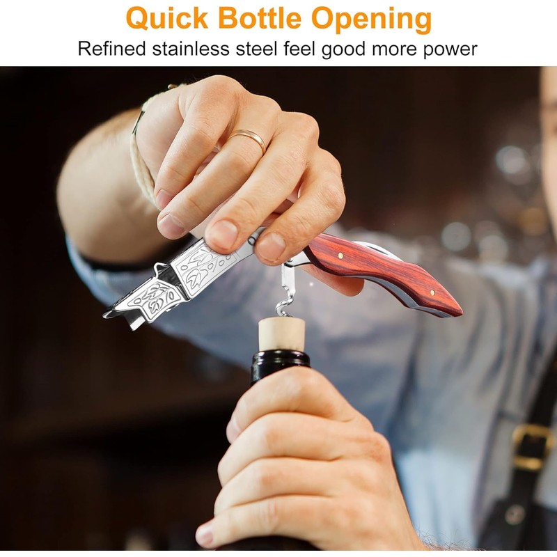 HOOMIL Wine Opener, 3-in-1 Professional Corkscrews for Wine Bottles with