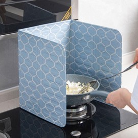 Grease Splatter Guard, Foldable Anti Oil Splatter Stove Splatter Guard Screens Adjustable Multiple Angles Countertop Backsplash Protector for Kitchen Cooking