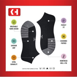 KOPNHAGN Men's Breathable Ankle Socks for Running, Gym, Training, for Men & Women Low Cut Socks, Pack of 4, UK Size: 5-8
