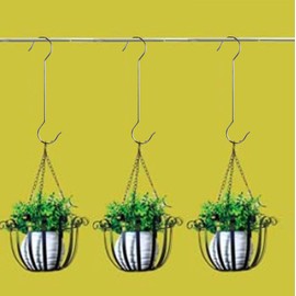 Lchkrep 16 Inch Extra Large Heavy Duty Long Outdoor Plant Hanging S Hooks - for Baskets, Bird Feeders, Wind Chimes, Garden Ornaments,Pergola,Closet,Flower Basket,Indoor Outdoor Uses (6 Pack)…