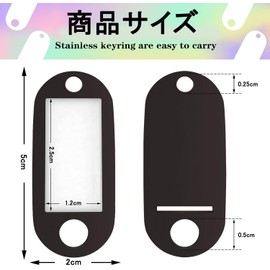 Plastic Key Tags, Tags, Keychains, Name Tags, ID Keyring Tags, Commercial Use, Lightweight, Portable, Set of 50 (Black)