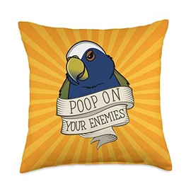 Parrot Poop On Your Enemies I White-capped Pionus Throw Pillow