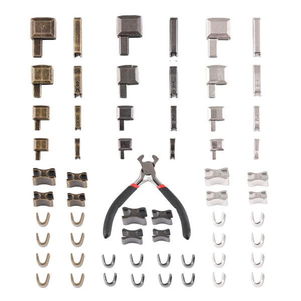 Zip Repair Set, 60 Pieces Zip Repair Kit, Zipper, Zinc
