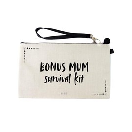 Gifts or Presents for Bonus Mums, Bonus Mum Survival Kit, Novelty Bag for Cosmetic Makup Bags, Pencil Case, Travel Organiser Zipper Pouch - cb1710