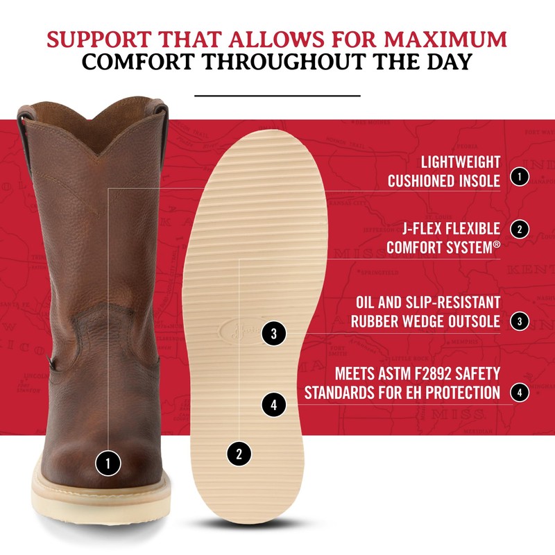 Justin Men's Axe 10" Wedge Round Toe Work Boot, Light