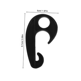 MUSISALY 20pcs Plastic Hook for Kayak Plastic Cargo Net Hooks Shock Cord Hook Black