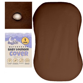 100% Waterproof Baby Lounger Cover - 2-Ply Organic Cotton Slipcovers Keep Your Lounger Clean & Your Baby Comfy - Machine Washable - (Lounger Not Included) - Brown