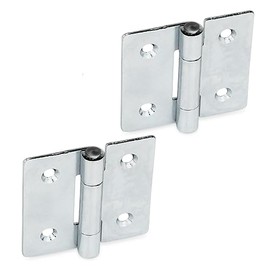 Ganter Normelemente | Sheet Metal Hinges - GN 136-ST-40-40-C | Galvanised Steel Blue Passivated | Pin Stainless Steel | Pack of 2 | Length: 40 mm x 40 mm
